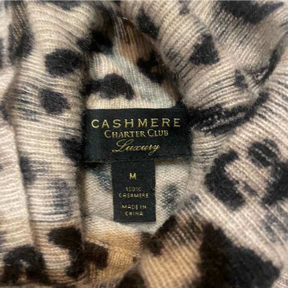 Cashmere Leopard Print Turtleneck from Charter Club - Picture 6 of 6